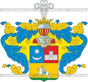 Chervonnyi family coat of arms - vector clipart