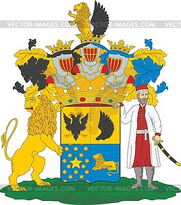 Lazarev barons coat of arms - vector clipart