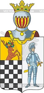 Раль, самобытный фамильный герб - векторное изображение клипарта