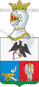 Ржевские, самобытный фамильный герб - иллюстрация в векторном формате