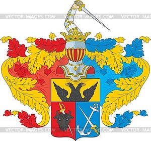 Mikhailovsky family coat of arms - vector clipart