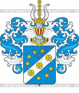 Милославские, фамильный герб - рисунок в векторе