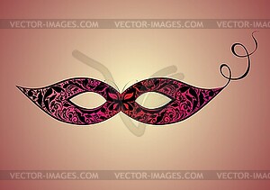 Carnival mask with floral pattern - vector clip art