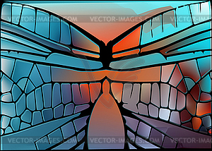 Stained glass with bright glowing glare - vector clip art