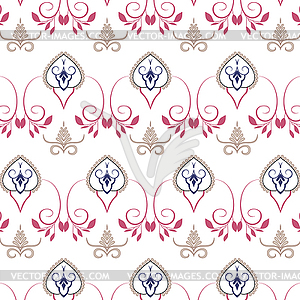 Village floral folk pattern of interwoven flowers - vector EPS clipart