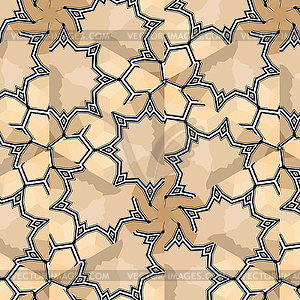 Village floral folk pattern of interwoven flowers - vector image