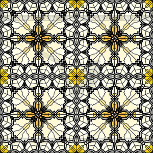 Village floral folk pattern of interwoven flowers - vector image