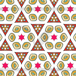 Bright pattern in style of fifties red, orange and - vector clipart