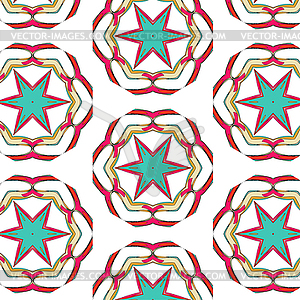 Bright pattern in style of fifties red, orange and - vector clipart