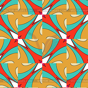Bright pattern in style of fifties red, orange and - vector image