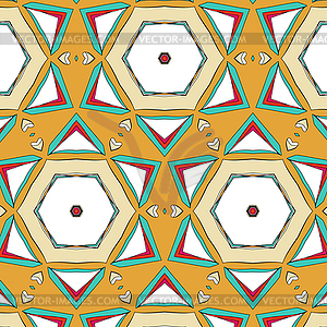 Bright pattern in style of fifties red, orange and - vector image