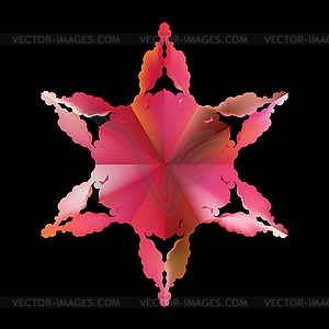 Ethnic ornament in geometric pattern with flowers - stock vector clipart