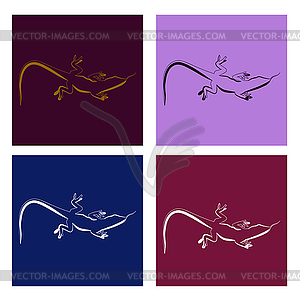 Abstract Sand lizard agilis. Logo set - vector clipart