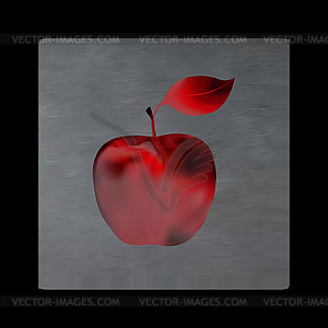 Vintage mystical apple in scarlet colors. Burgundy - vector image