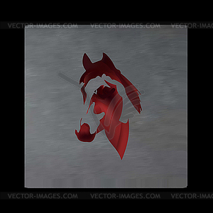 Vintage mystical horse in scarlet colors. Burgundy - vector clipart