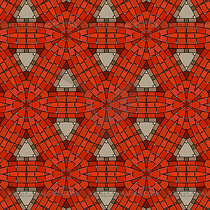 Primitive geometric retro pattern with bricks and - royalty-free vector clipart