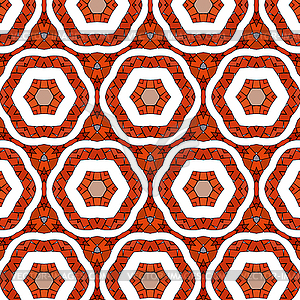Primitive geometric retro pattern with bricks and - vector image