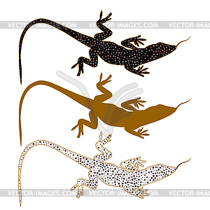 Abstract Sand lizard agilis. Logo set - vector image