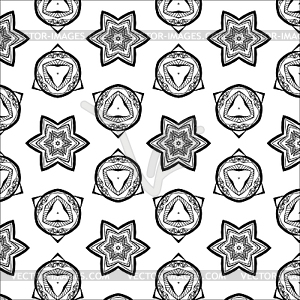 Primitive simple grey retro seamless pattern - vector clipart