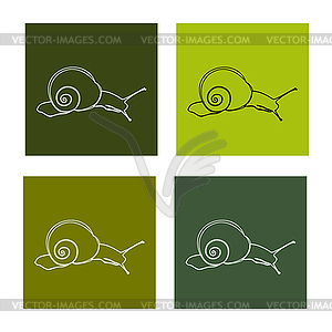 Abstract , black and white silhouette of snail - vector image