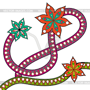 Floral ornament in form of woven branches and - vector clipart