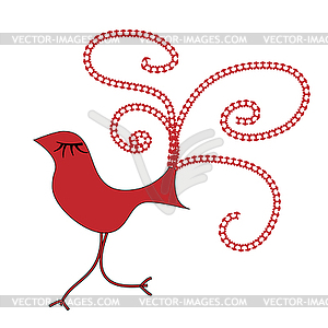 Spring with Funny cartoon bird - vector image