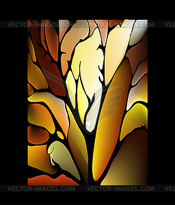 Brown background stained glass window with fantasti - vector image