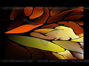 Brown background stained glass window with fantasti - vector clipart