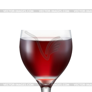 Crystal glass with red wine - vector clipart