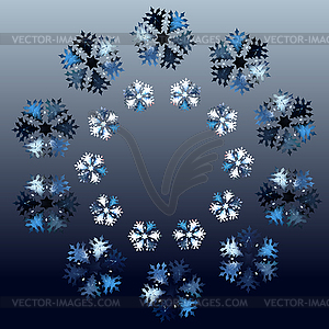 Christmas abstract patterns in form of crystal - vector clipart