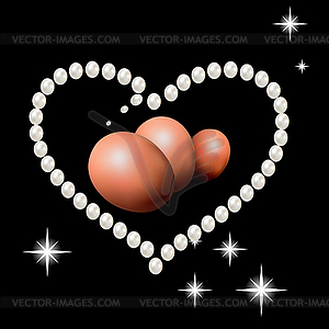 Precious string of pearls around Easter eggs. - vector clipart / vector image