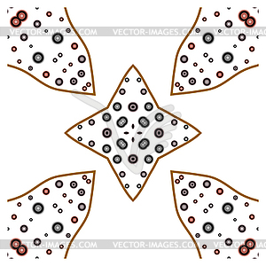 Primitive geometric sacra retro pattern with lines - vector image