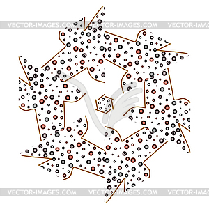 Primitive geometric sacra retro pattern with lines - vector image