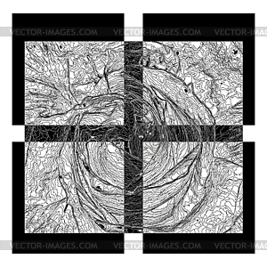 Black abstract decorative frame in vintage style - vector clip art