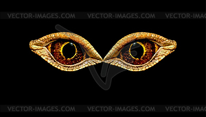 Terrible horrible eyes fantastic animal or bird. - vector clip art