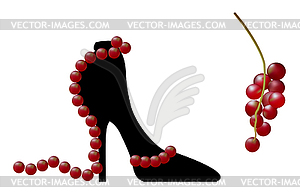 Black elegant high-heeled shoes. Fantasy of high - vector clip art