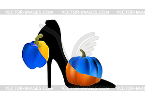 Black elegant high-heeled shoes. Fantasy of high - vector image