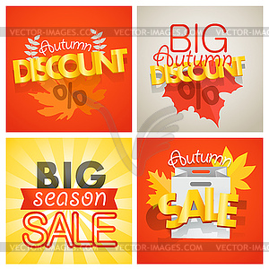 Season sale banners set. Different sale banners - vector image