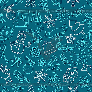 Christmas season seamless pattern. Different - vector image