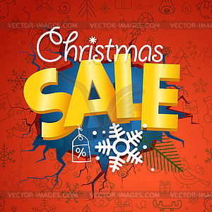 Winter season sale banner. Christmas sale concept - vector clipart