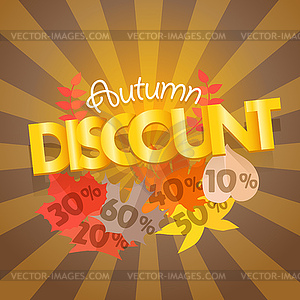 Autumn sale advirtising banner. Shopping special - vector image