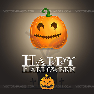 Happy Halloween открытка. Цвет тыквы - иллюстрация в векторном формате