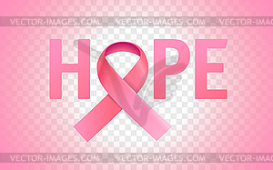 Pink ribbon. Breast cancer awareness symbol - vector clipart