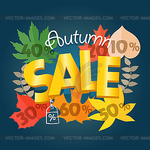 Autumn sale advirtising banner. Shopping special - vector clip art