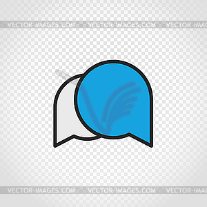 Speech clouds icon on transparent background - vector clip art