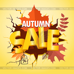 Shopping special offer template. Autumn sale - vector image