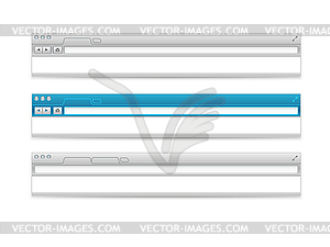 Opened browser headers set. mockup. Past your - vector image