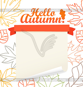 Hello autumn concept. Greeting card template. - vector clipart