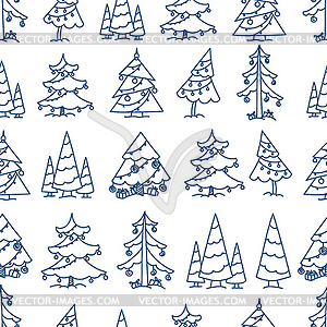 Winter forest seamless pattern. Merry Christmas - vector clipart