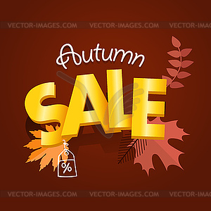 Autumn sale advirtising banner. Shopping special - vector clipart